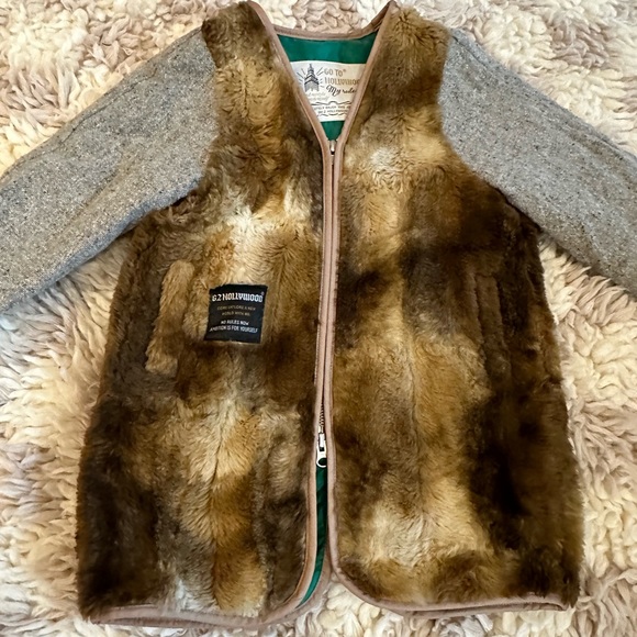 Trico Field Designer Kids Coat from Japan Faux Fur and Wool - Picture 2 of 4